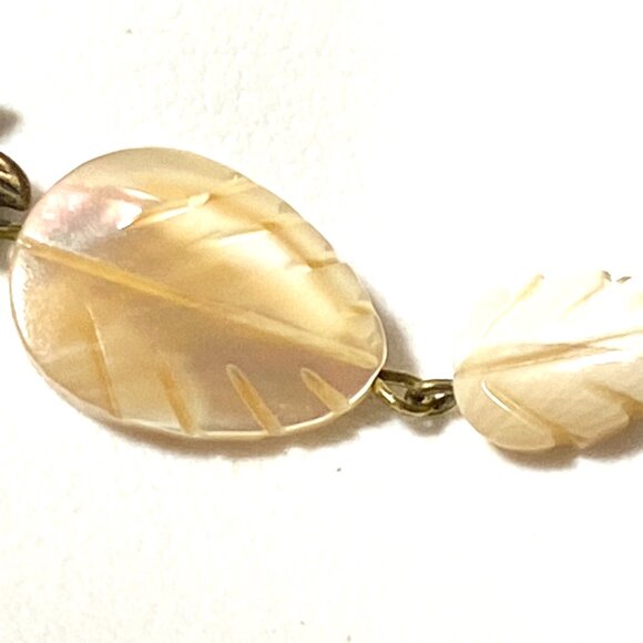 2/$20, Mother of Pearl Leaf Branch Bronze Necklace - Picture 6 of 13